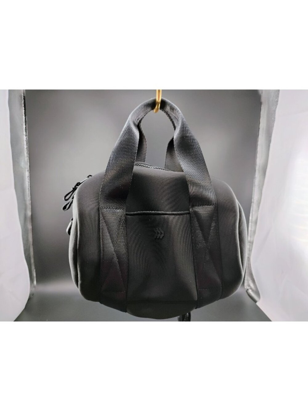 All in Motion Small Black Handbag With Detachable Strap & Top Zip Closure